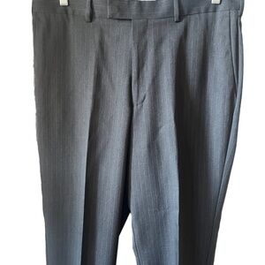 Perry Ellis Gray Pinstripe Conservative Business Slacks Trousers